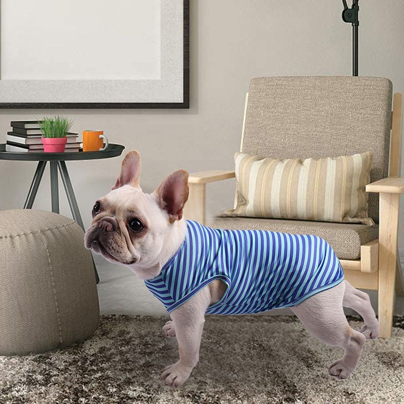 2025 Spring Summer Thin Pet Vest Striped Round Neck T-Shirt Small Medium Dogs Cooling Dog Clothes_voghion.com