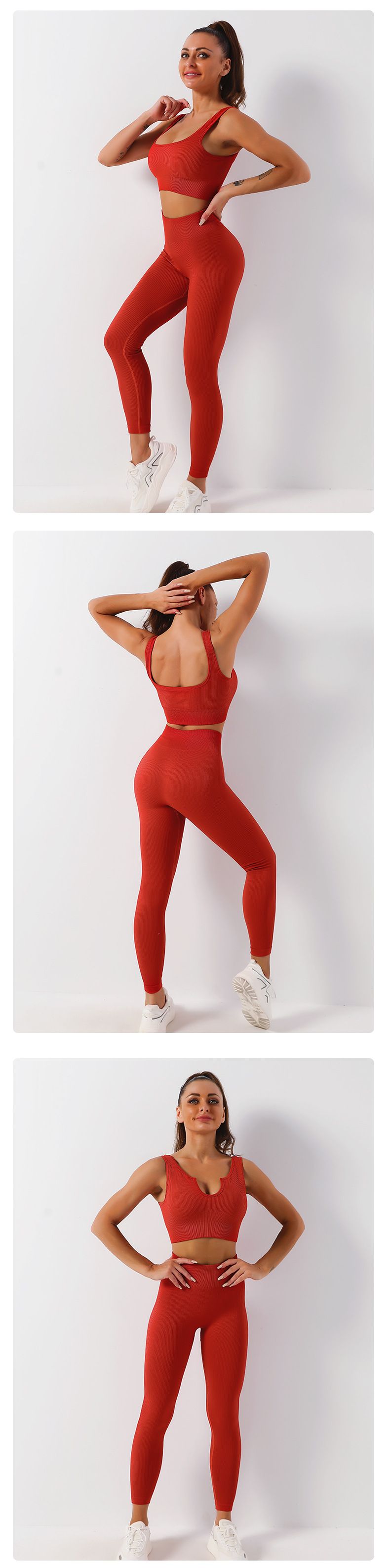 Quick-Drying Clothing Set Shockproof Sports Bra Vest Yoga Pants Fitness Trousers_voghion.com