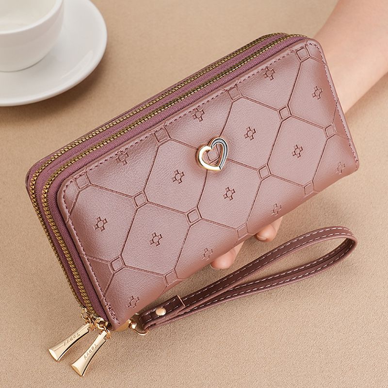 Damen Handtasche Umhängetasche Geldbörse Mädchen Lange Doppelreißverschluss Geldbörse Mode Große Kapazität Handtasche Frauen_voghion.com