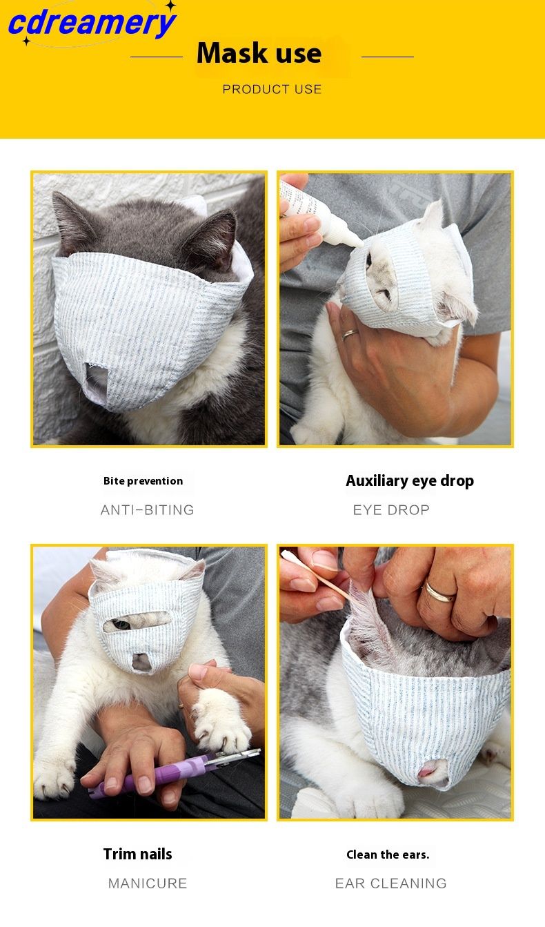 Doton Maulkorb für Katzen, atmungsaktive Maske, verhindert Beißen, Bellen, Lecken, Fressen, Medizin_voghion.com