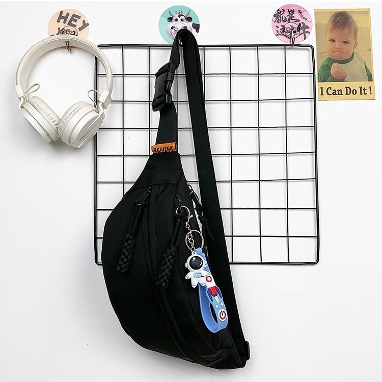 COW INS Japanese Chest Unisex Simple Casual Solid Color Small Backpack Single Shoulder Harajuku Style Crossbody Bag_voghion.com
