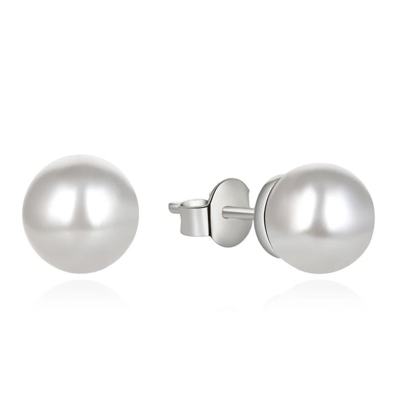 Perlenohrringe für Damen, Sterlingsilber, leicht, luxuriös, High-End, Retro, rund, große Ohrringe_voghion.com