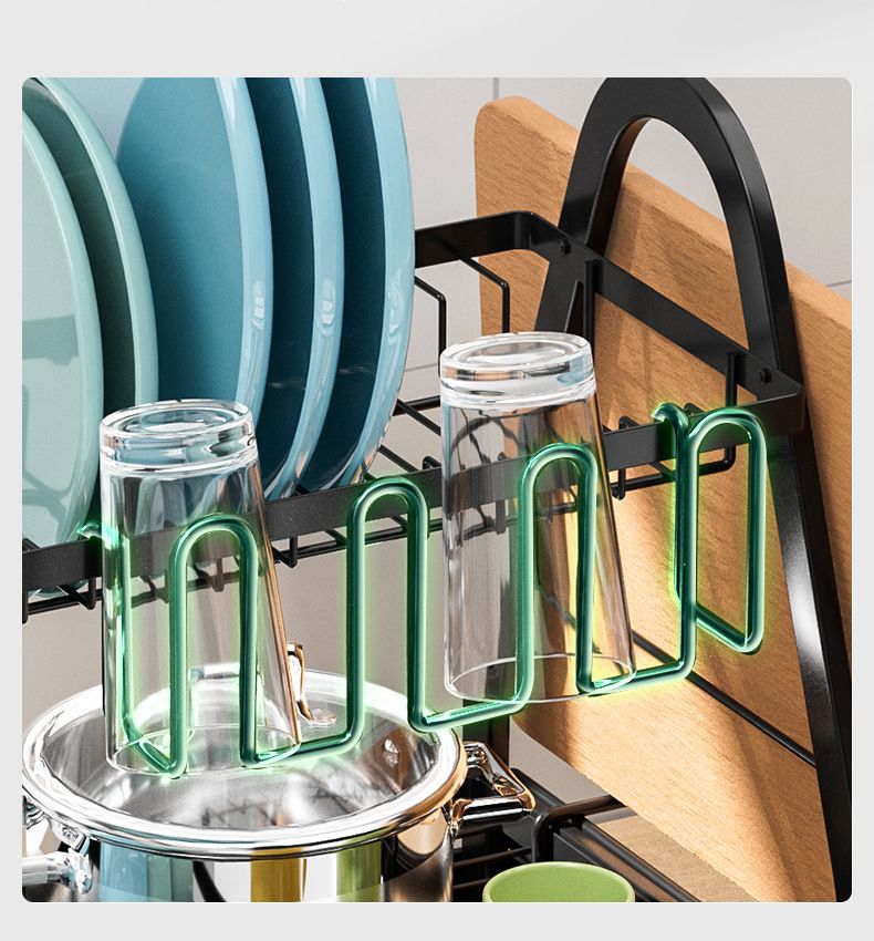 Scaffale portaoggetti per ciotole e piatti, scaffale portaoggetti da cucina, scaffale multifunzionale per ciotole e bacchette, scaffale portaoggetti da tavolo per la casa_voghion.com