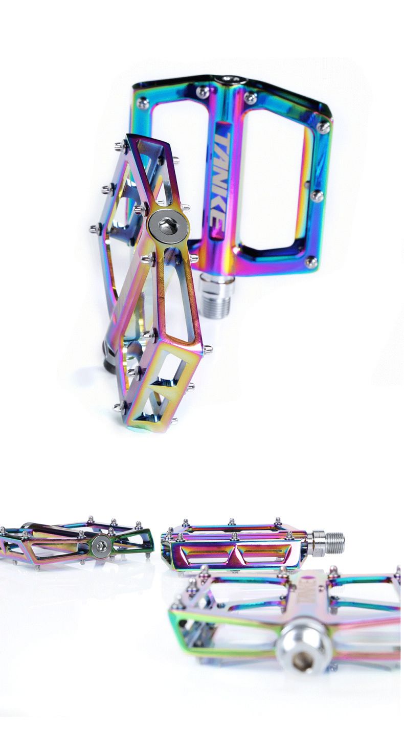 TANKE Vélo de montagne coloré pliable en alliage d'aluminium CNC, grande pédale_voghion.com