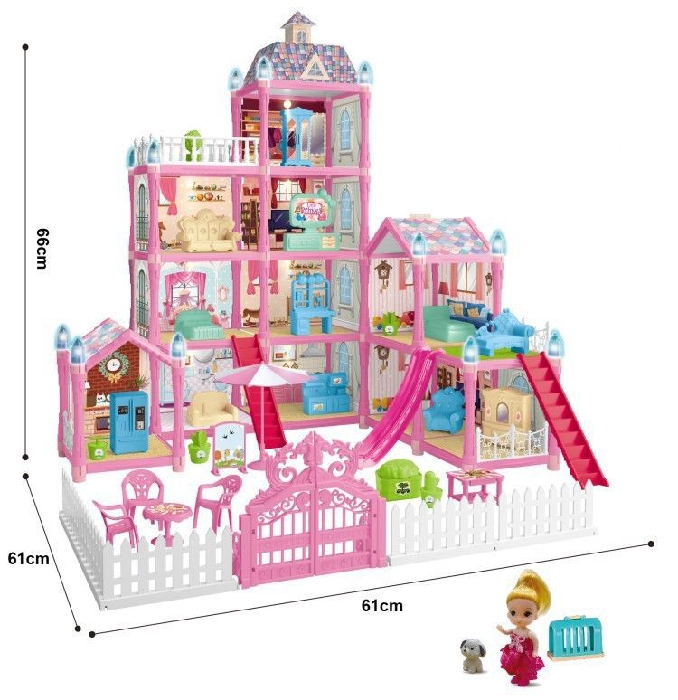 "Glow-in-the-Dark DIY Princess Castle Building Blocks Toy Set – Creative Playhouse For Girls With LED Lights, Christmas Gift_voghion.com