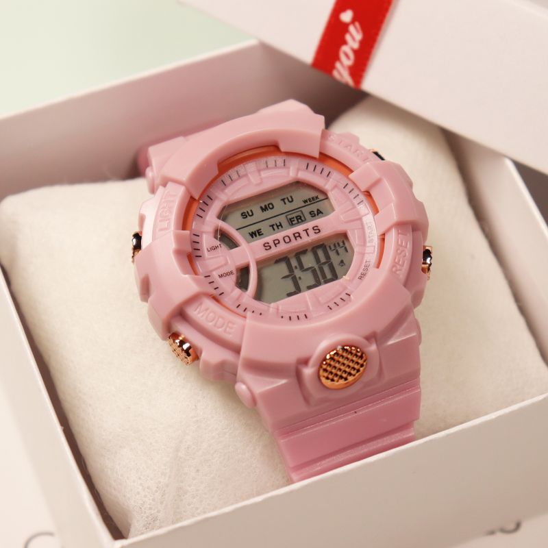 Kinder Jugend Paar Mode Sport Multi-Funktion Internet Promi Matcha Grün Elektronische Uhr_voghion.com