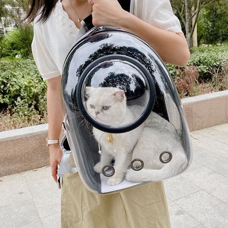 Haustierträger Transparentes Schiebedach Tragbare Weltraumkapsel für den Außenbereich Katzenbedarf Atmungsaktiver Rucksack mit großer Kapazität_voghion.com