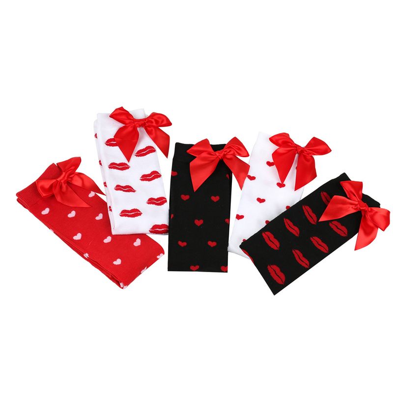 Le calze Red Lips Love per San Valentino saranno calze sopra il ginocchio e graziose calze con fiocco_voghion.com