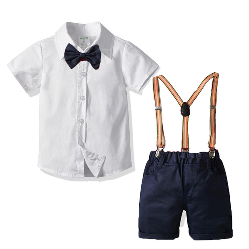 Kinder neue Sommer Jungen Gentleman Anzug weißes Hemd Kleid Performance Kleidung Drop Shipping_voghion.com