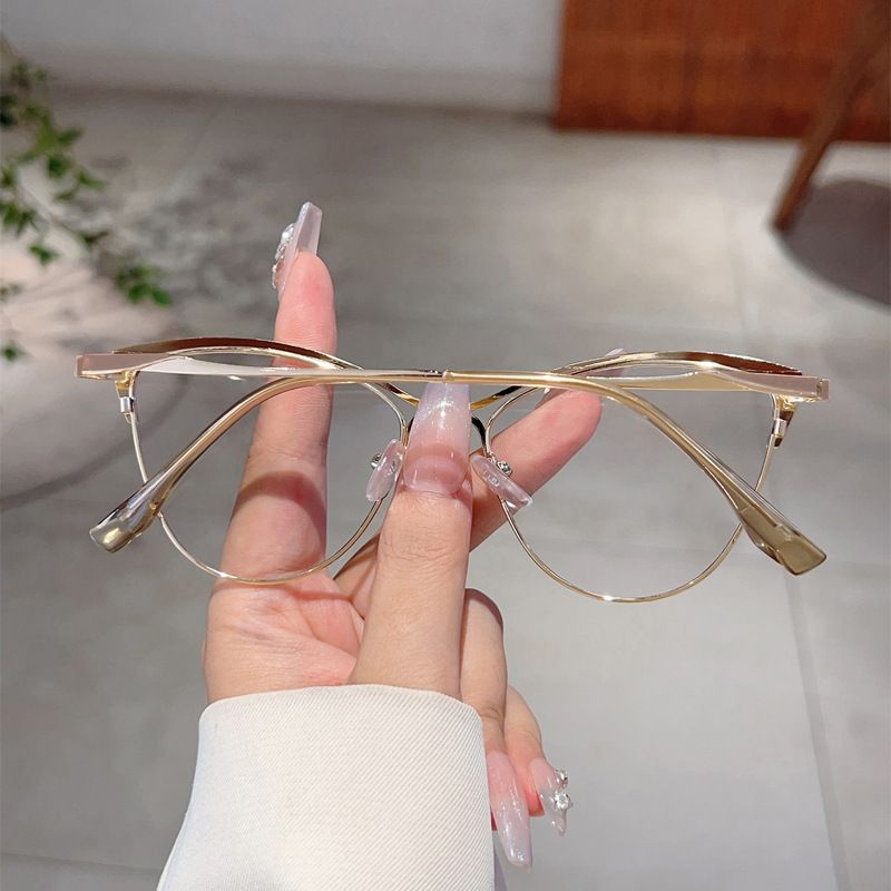 Occhiali da sole Cat Eye con montatura grande e anti-luce blu, tendenza 2024, compatibili con le prescrizioni, di alta qualità._voghion.com