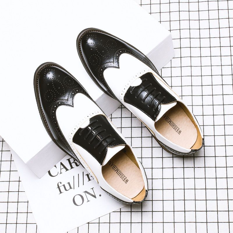 Scarpe da uomo formali, da lavoro, casual, in pelle, con punta a punta, intagliate, stile brogue, estate 2024_voghion.com