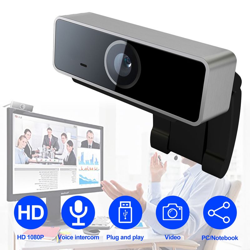 FHD 1080P Webcam USB PC Computer Webcam Auto Focus with Microphone 60-Degree Widescreen Desktop Laptop Webcam Live Streaming Webcam_voghion.com