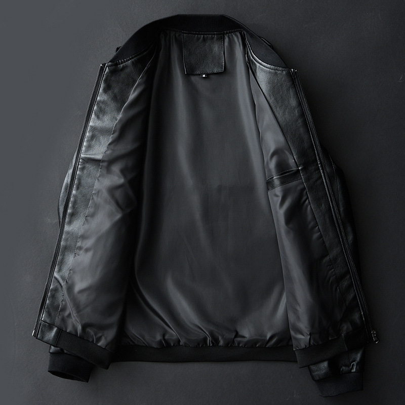Winter Leather Jacket Coat Men Bomber Motorcycle PU Jacket Causal Vintage Black Biker Pocket Zipper Jackets_voghion.com