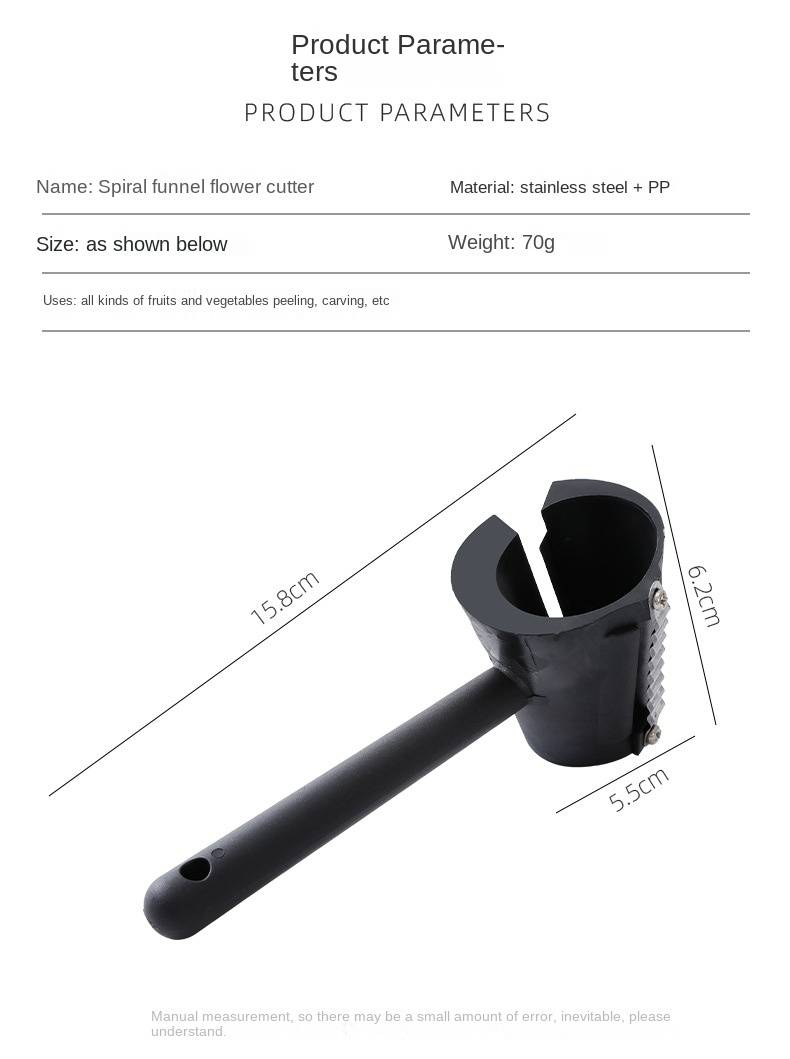 Multi-Functional Spiral Funnel Carving Mold Cucumber Carrot Peeler Flower Cutter Kitchen Tool_voghion.com