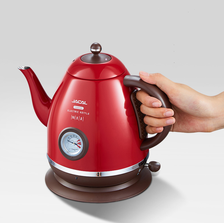 PSE303 1500W Elektriskā tējkanna instrumentu tipa skalas termometrs tējkanna elektriskā tējkanna 1,5L zoss kakla kafijas tējkanna 360 grādu rotējoša pamatnes atdalīšana_voghion.com