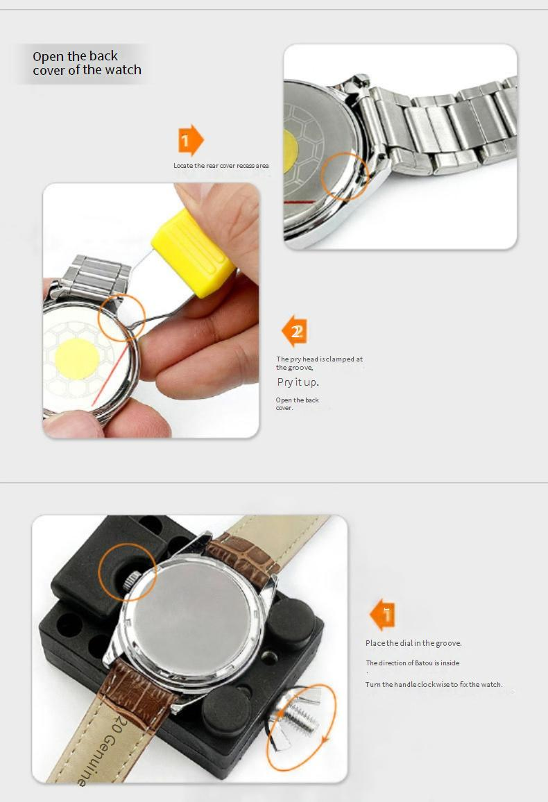 Watch Repair Tool 161 Strap Link Pin Remover Watch Spring Lever Open Back Cover Tool Set_voghion.com