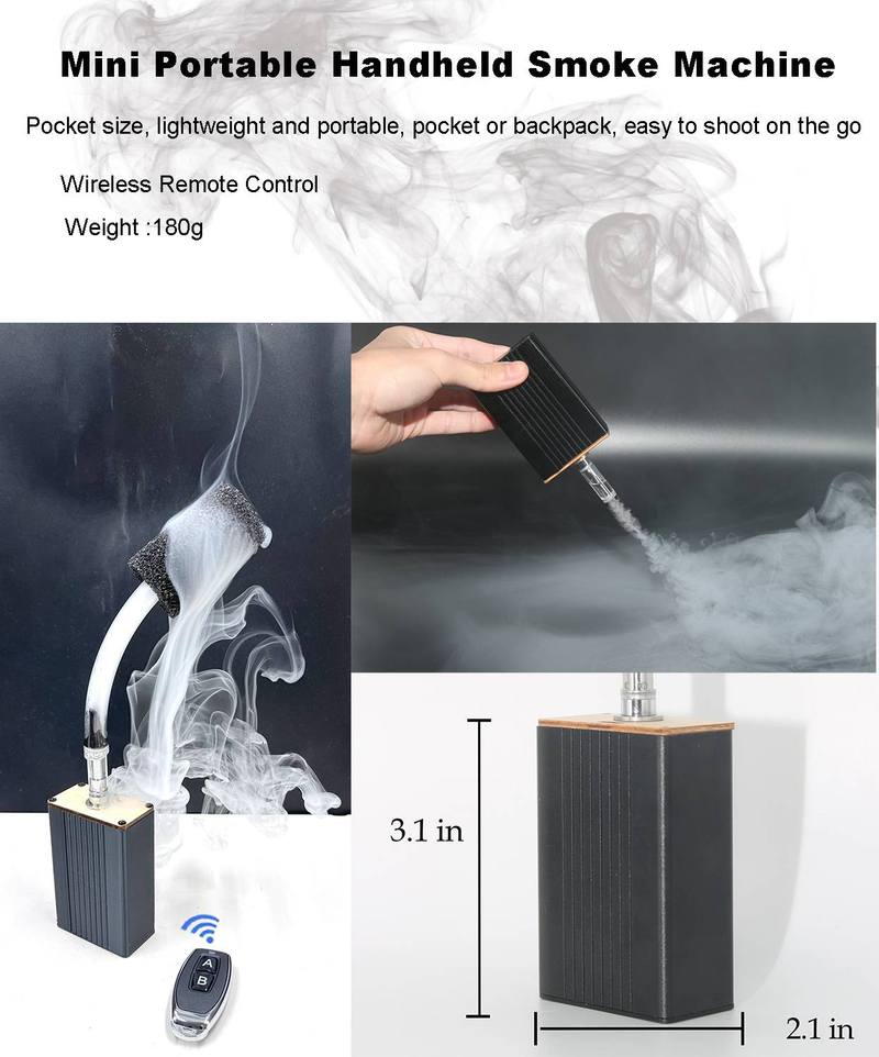 Draagbare rookmachine, handzame rookgenerator met afstandsbediening voor fotografie, buiten, feest, podiumeffecten, Halloween-kerstrookmachine cadeau_voghion.com