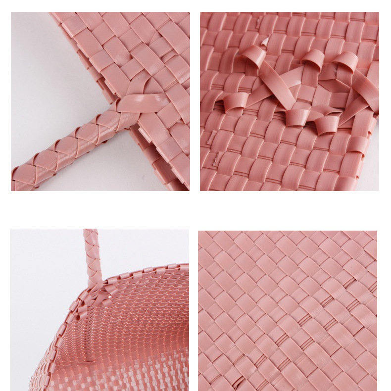 Damentaschen Makronen Frische Farbe Kunststoff Gewebte Tasche Kleine Süße Hand Gehalten Picknick Tasche Badekorb Kleine_voghion.com