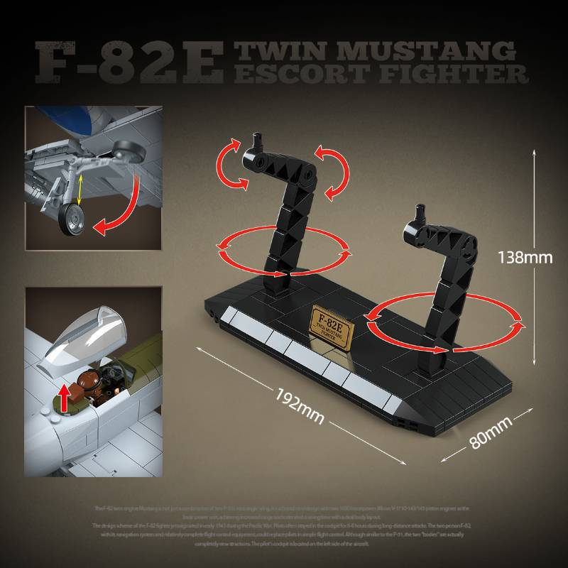 Andre verdenskrig Militær Klassisk Modell F-82 Twin Mustang Samling Ornament Byggeklosser Murstein Leker_voghion.com