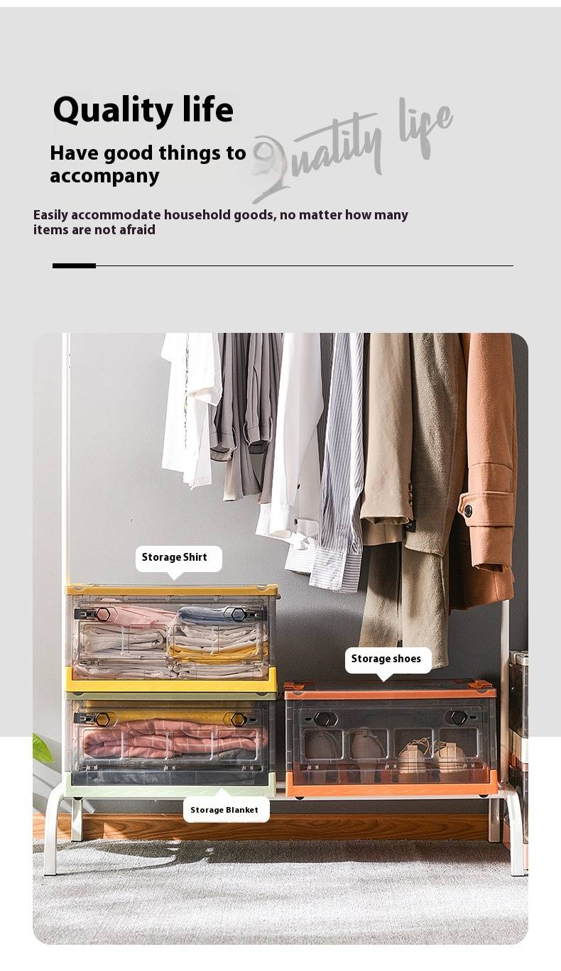 Contenitore pieghevole personalizzabile - Organizzatore in plastica trasparente per vestiti, giocattoli e guardaroba (contenitore pieghevole multiuso)_voghion.com