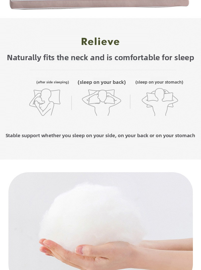 Oreiller orthopédique en mousse à mémoire de forme pour soulager les douleurs cervicales - Oreiller en fibres moyennement souples pour les dormeurs sur le côté et sur le dos. Respirant et hypoallergénique._voghion.com