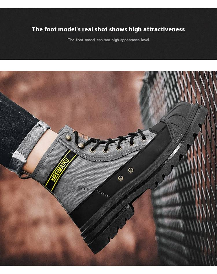 Martin Boots Herren High Top Spring Dickbesohlte Canvas Freizeitstiefel Herren Arbeitskleidung All Match Motorradstiefel_voghion.com