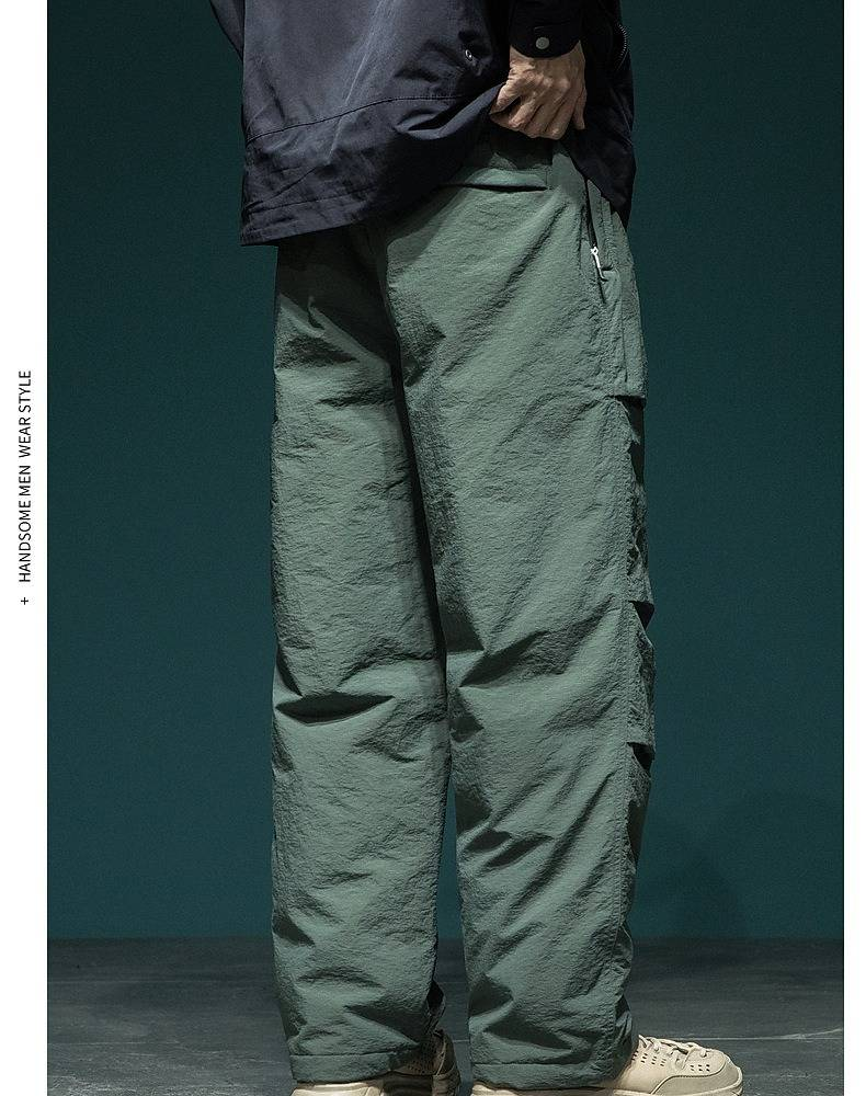 Pantalon de parachutiste coupe ample en duvet de canard pour homme, imperméable et thermique, pour l'hiver, en vert, noir et kaki_voghion.com