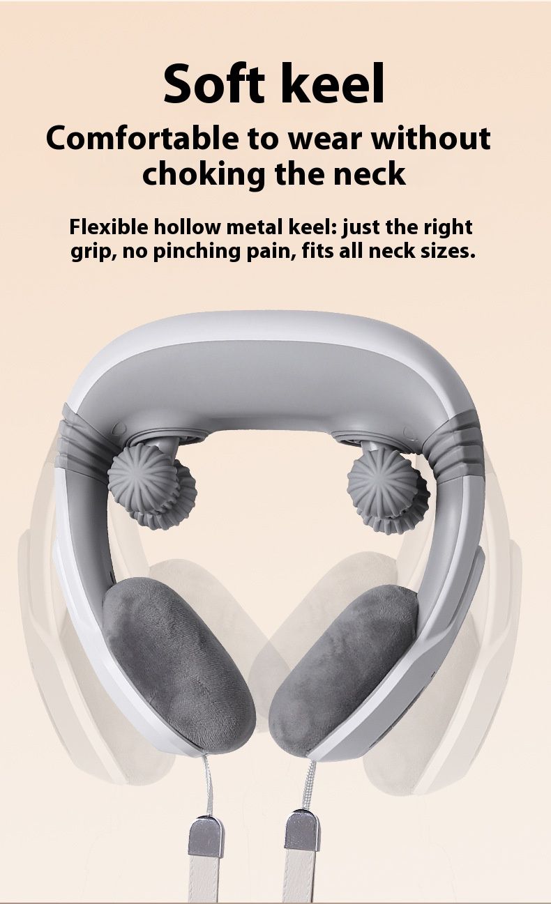2-Node Electric Neck Massager – 5-Mode Shiatsu & Kneading Cervical Pillow With Heat, USB-Powered For Home/Office/Travel (Model H81, White)_voghion.com