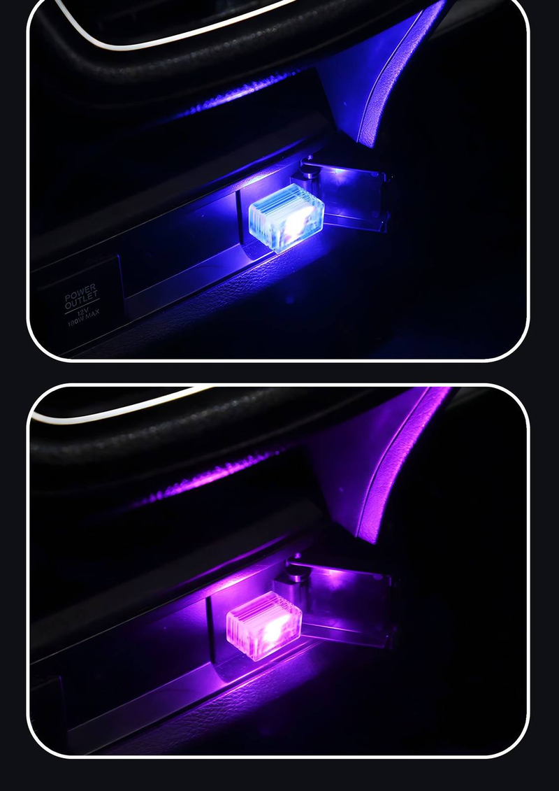 Éclairage d'ambiance LED USB 7 couleurs pour voiture - Plug & Play - Décoration intérieure pour la maison et le véhicule - Design minimaliste moderne_voghion.com