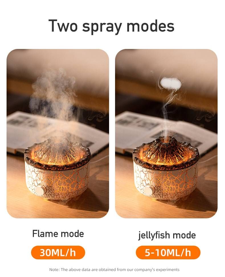 Flame & Jellyfish Aroma Diffuser – Ultrasonic Cool Mist Humidifier With 8H Timer, Sleep Aid & 36dB Quiet Operation For Bedroom/Office_voghion.com