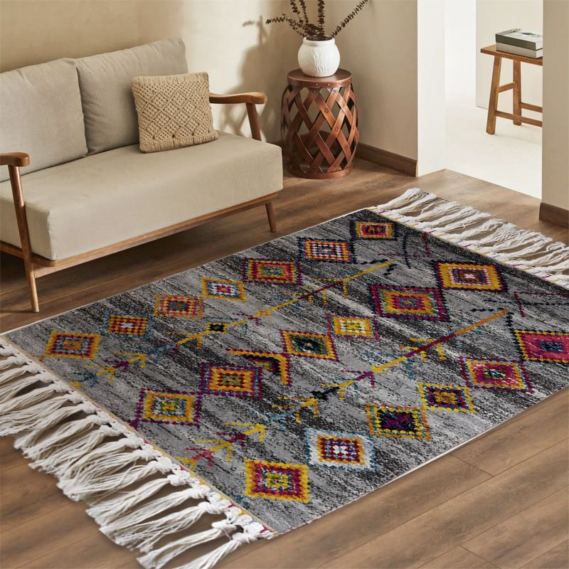 Eenvoudig geometrisch patroon, stofdicht en gemakkelijk te onderhouden, geweven tapijt, etnische stijl, decoratieve vloermat voor bij je thuis_voghion.com