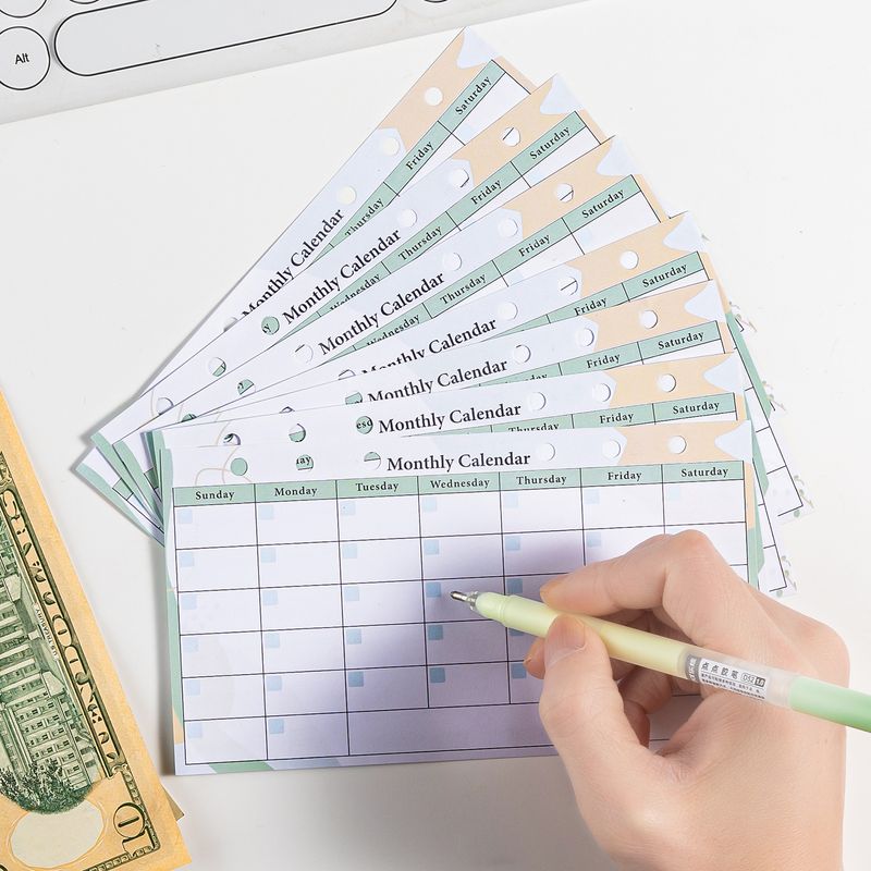Quaderni ricaricabili A6 Ricariche fogli mobili Piano mensile Gestione finanziaria Pagine interne fogli mobili Piano settimanale Nucleo interno del quaderno_voghion.com