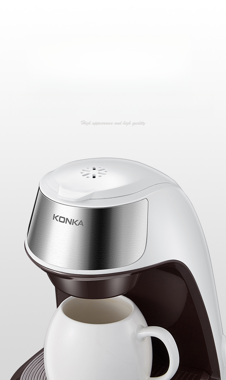 Konka American Mini Home Portable Office Brewing Flower Tea Semi-Automatic Coffee Machine_voghion.com