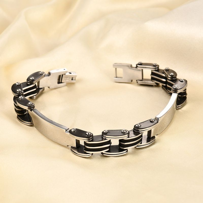 Women's Jewelry Fashion Stainless Steel Bracelet Punk Multi Layer Simple Versatile Silicone Bracelet_voghion.com