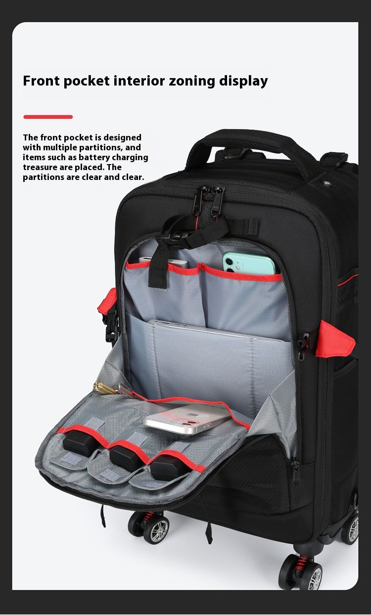 Camera Bag Waterproof Professional DSLR Suitcase Bag Video Photo Digital Camera Trolley Backpack On Wheels_voghion.com