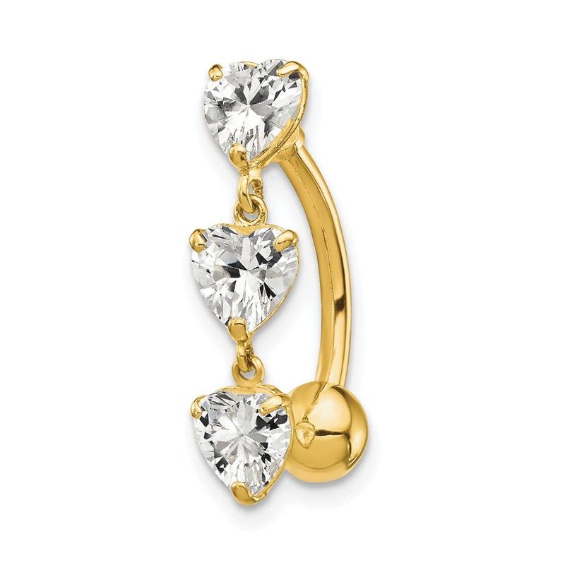 10k 5mm CZ Heart Belly Dangle_voghion.com