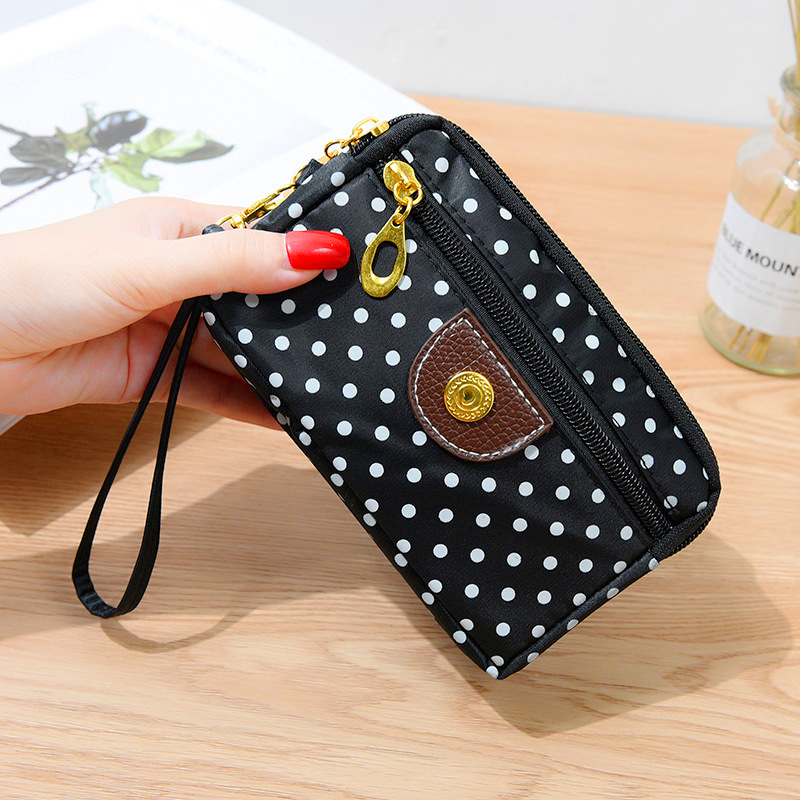 Four-Zipper Nylon Fabric Clutch Short Wallet For Women, Coin Purse, Key Holder, Large Screen Phone Wristlet, Small Bag,_voghion.com