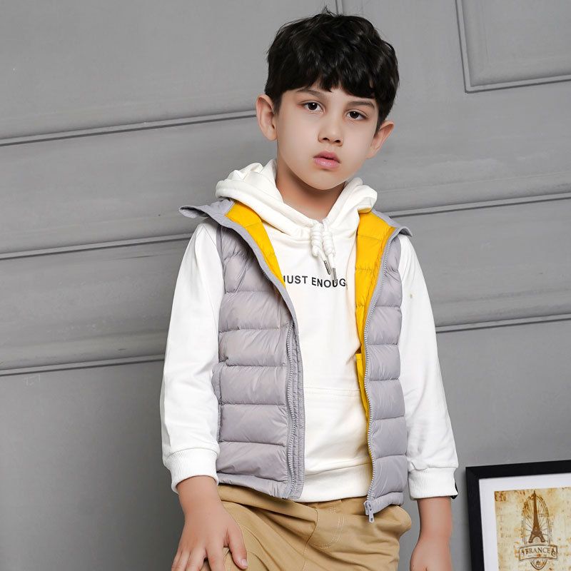 Ultra-Light Kids' Down Vest – 90% White Duck Feather, Unisex Puffer Sleeveless Jacket For Boys & Girls (10 Colors, 7 Sizes)_voghion.com