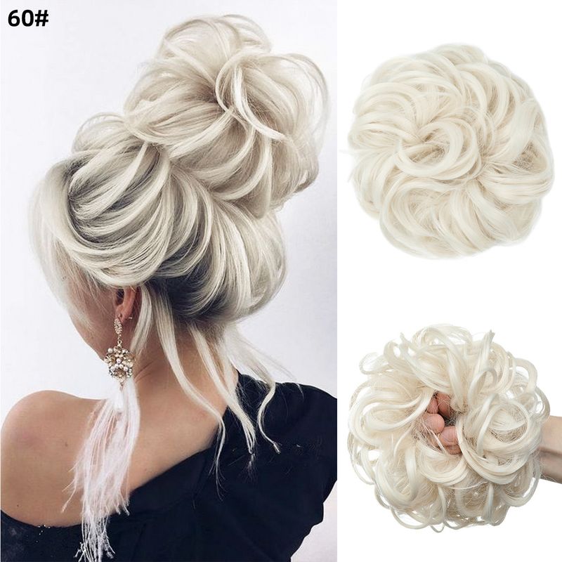wig female flower bud ball head chemical fiber invisible fluffy natural long beard wig hair ring_voghion.com