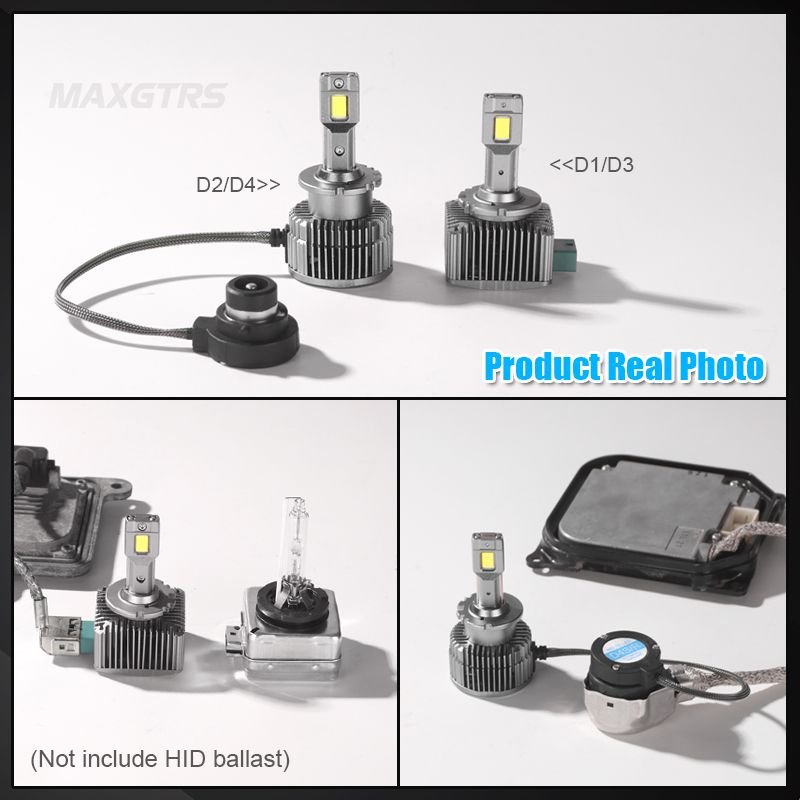 Lampadine per fari a LED Canbus super luminose da 24000 lm per auto D1S D3S D2S D4S D5S D8S, stesse dimensioni dell'originale, 1:1, tutto in uno._voghion.com