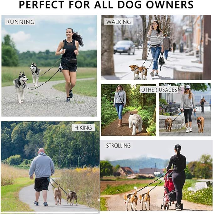New Pet Traction Rope Set Reflective Night Running Sports Waist Bag_voghion.com
