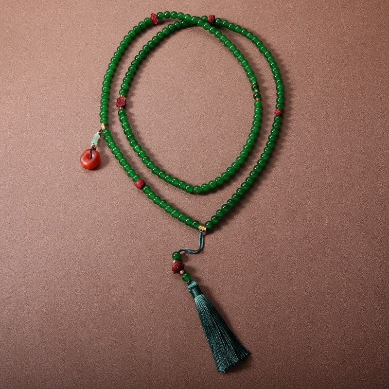 Collier long en perles de cinabre, plusieurs styles de port, nouvelle tendance nationale chinoise 2024, chaîne de pull à bandoulière_voghion.com