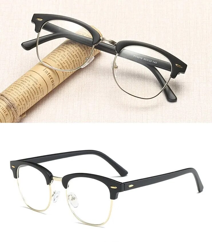 Men Retro Anti Blue Light Computer Reading And Gaming Glasses 2023_voghion.com