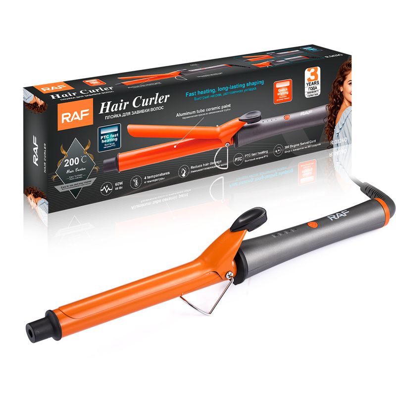 Piastra per capelli in ceramica con regolazione della temperatura standard europea RAF, 4 livelli di regolazione, doppio uso_voghion.com