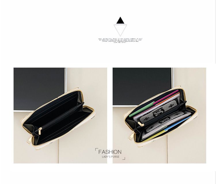 DamentaschenDamen-Geldbörse im neuen Stil mit Bären-Print, Einzelreißverschluss, mehrere Kartenfächer, tragbare Reisemode-Handytasche_voghion.com