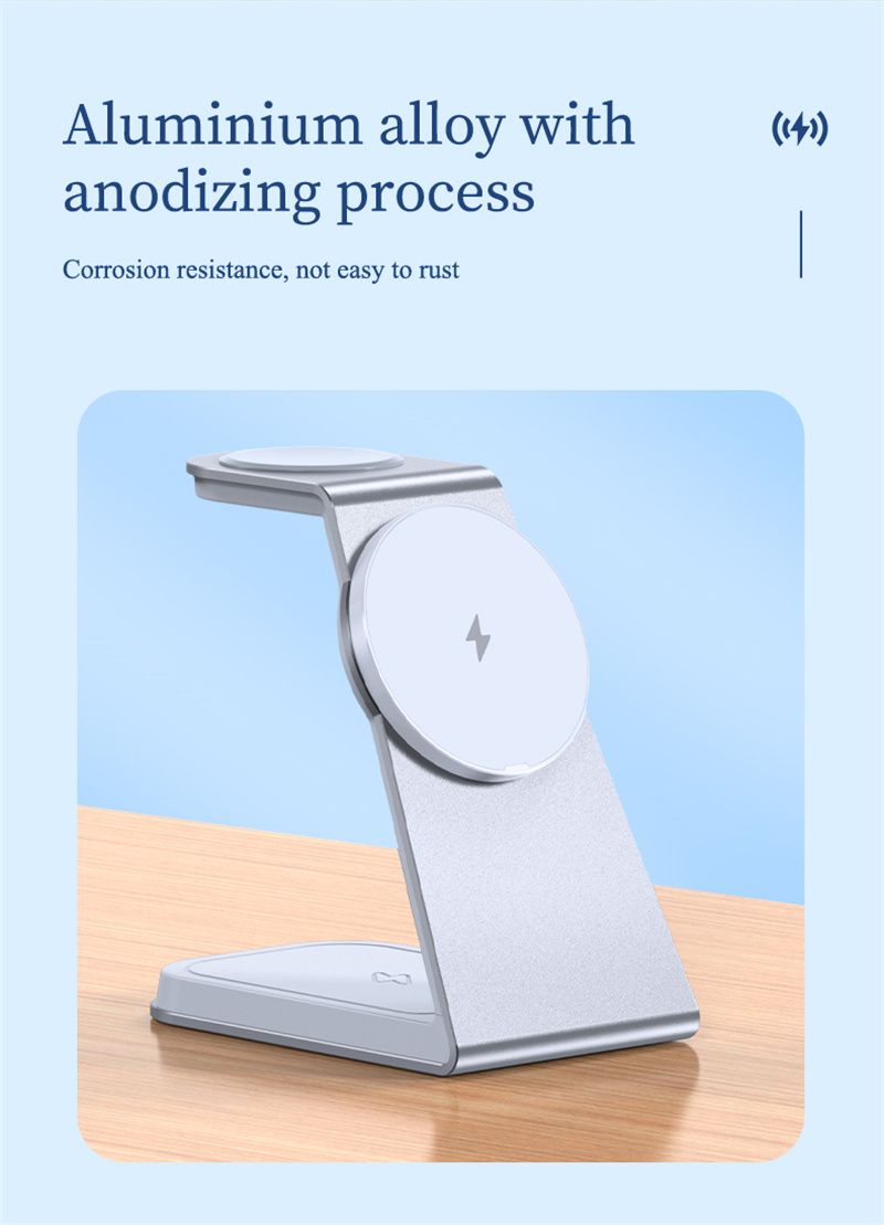 3 In 1 Magnetic Wireless Charger Stand Transparent For IPhone 12 13 14 Pro Max IPhone Watch Fast Charging Dock Station_voghion.com