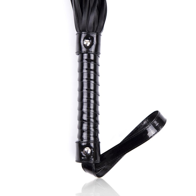 Sexspielzeug für Erwachsene, schwarze Lederpeitsche, helles Leder, lustiger Griff, Trainingsspiel_voghion.com