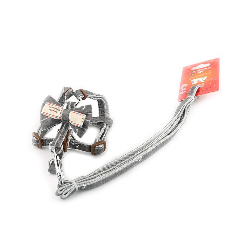 Pet Supplies Multi-Color Nylon Harness Set Cute Bowknot Chest Strap Leash Dog Rope_voghion.com