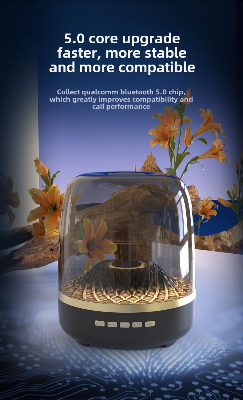 Subwoofer da tavolo Glazed 4a generazione Bluetooth Speaker GLASS Black Gold Collection Scheda altoparlante_voghion.com