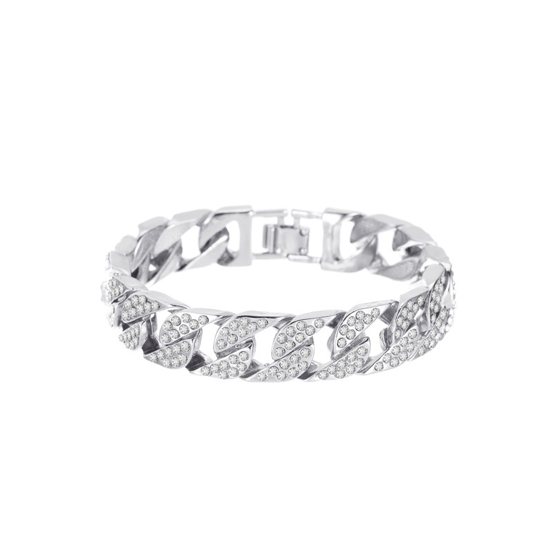 Legering diamanten set Europese en Amerikaanse modetrend Cubaanse armband niche retro hiphopstijl vol met diamanten liefhebbers handsieraden_voghion.com